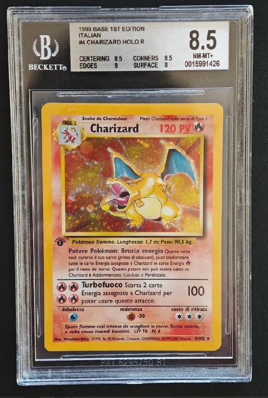 Charizard Holo 1ed 4/102 - Set Base - BGS 8.5 Ita