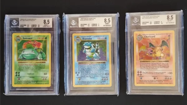 Holy Trinity! Charizard, Blastoise, Venusar Holo Shadowless - Base Set Shadowless - BGS 8.5 Eng